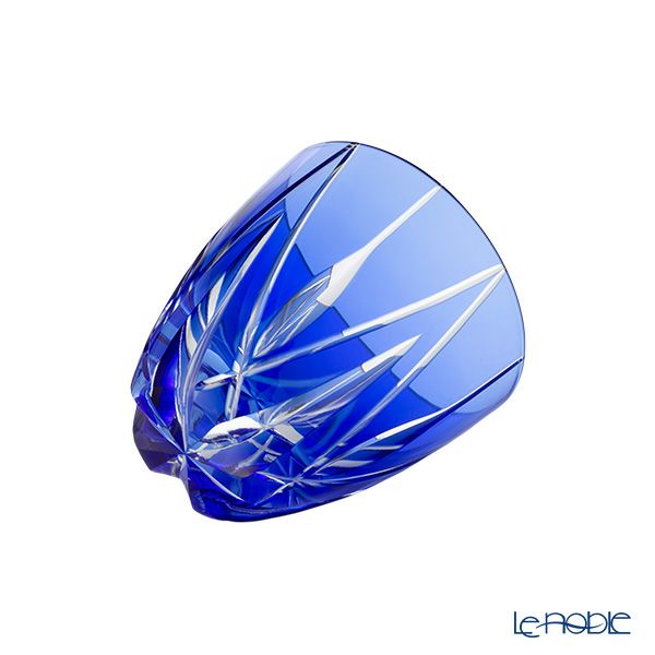 【伝統工芸】田島硝子 江戸切子 星華紋 ぐい呑み 青藍 75ml TK21-301-1A