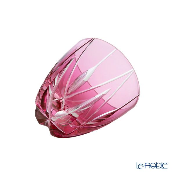 【伝統工芸】田島硝子 江戸切子 星華紋 ぐい呑み 金赤 75ml TK21-301-1P