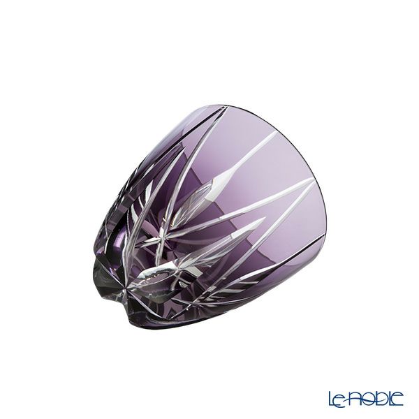 【伝統工芸】田島硝子 江戸切子 星華紋 ぐい呑み 紫 75ml TK21-301-1V
