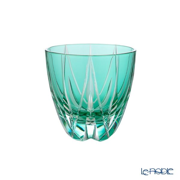 【伝統工芸】田島硝子 江戸切子 星華紋 ぐい呑み 緑 75ml TK21-301-1G