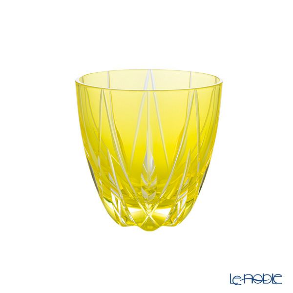 【伝統工芸】田島硝子 江戸切子 星華紋 ぐい呑み 黄 75ml TK21-301-1Y