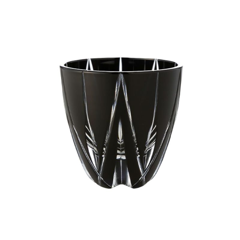 【伝統工芸】田島硝子 江戸切子 黒切子 星華紋 ぐい呑み 黒 75ml TK21-301-1K