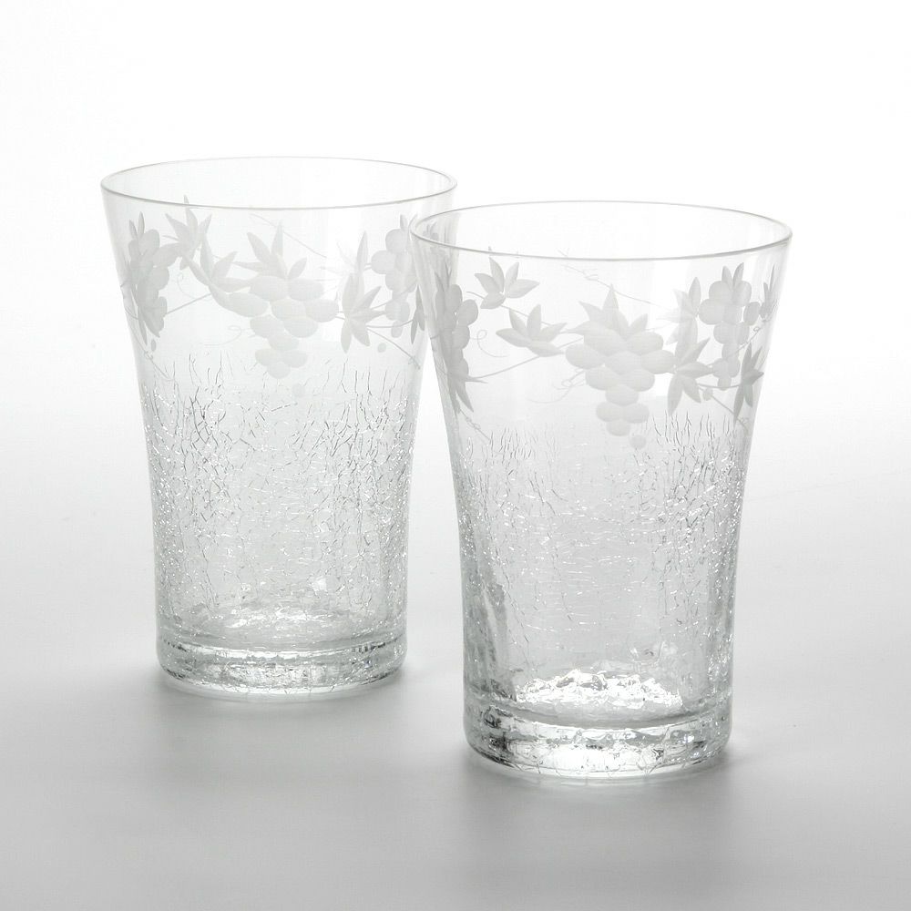 【伝統工芸】田島硝子 はな雪 フリーカップ ペア TG04-005-2