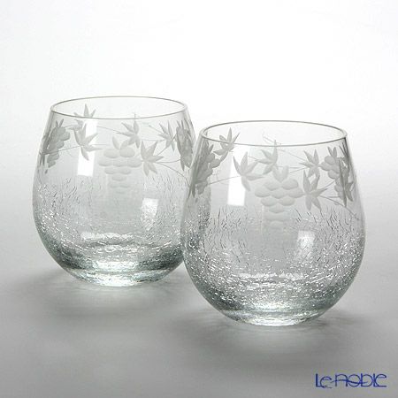 【伝統工芸】田島硝子 はな雪 ワインタンブラー ペア TG05-006-2