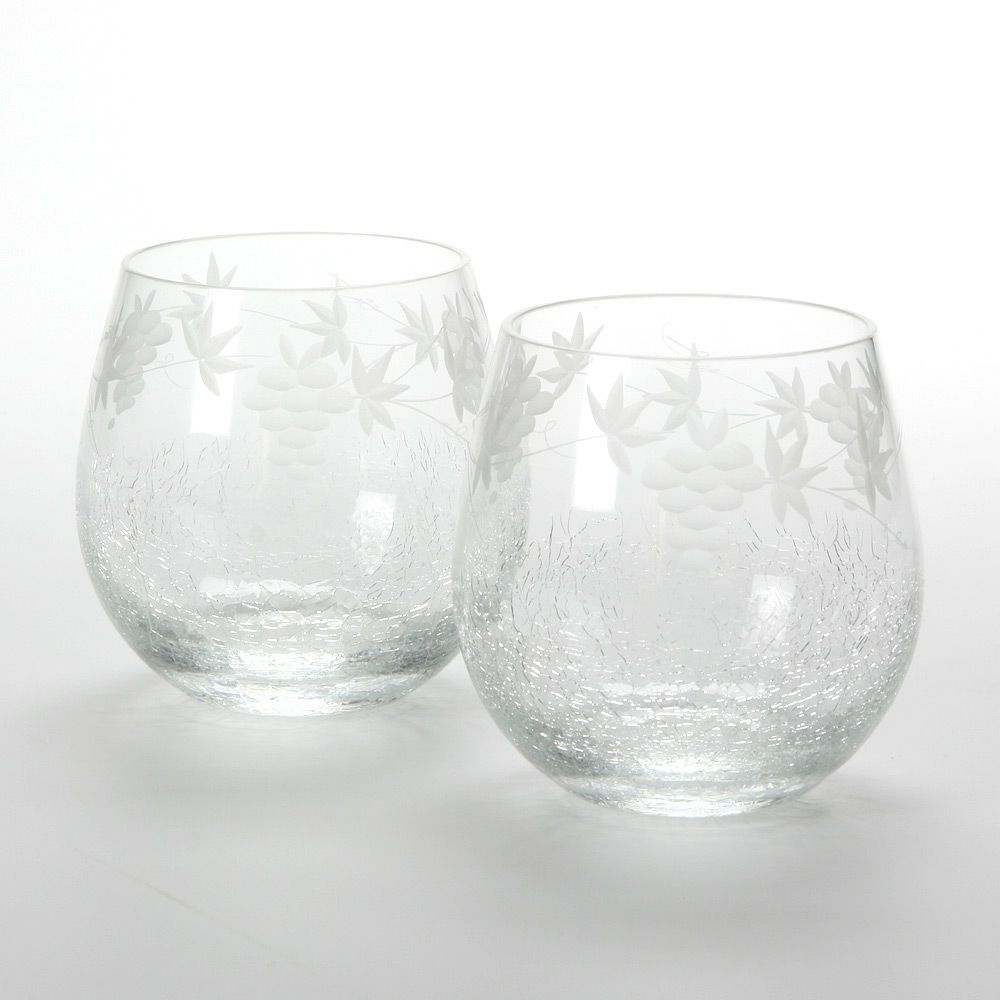 【伝統工芸】田島硝子 はな雪 ワインタンブラー ペア TG05-006-2