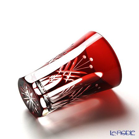 【伝統工芸】田島硝子 江戸切子 映見玉矢来 タンブラー レッド TG05-15-1R