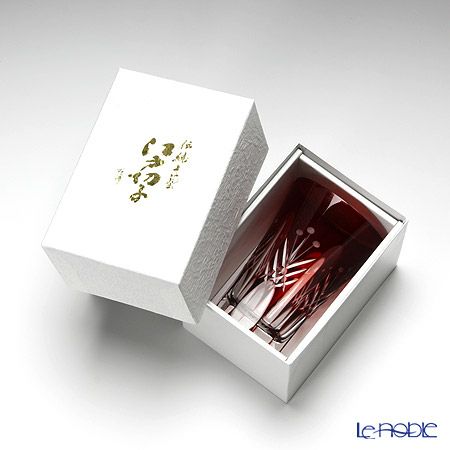 【伝統工芸】田島硝子 江戸切子 映見玉矢来 タンブラー レッド TG05-15-1R