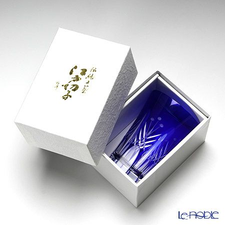 【伝統工芸】田島硝子 江戸切子 映見玉矢来 タンブラー ルリ（ブルー） TG05-15-1B