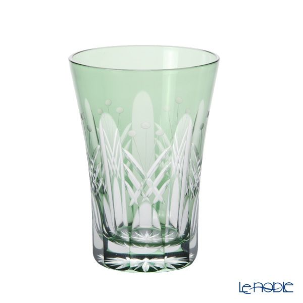 【伝統工芸】田島硝子 江戸切子 映見玉矢来 タンブラー グリーン TG05-15-1G