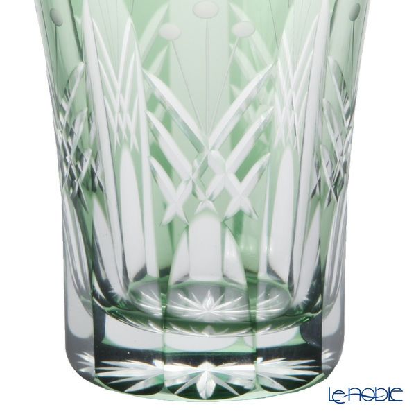【伝統工芸】田島硝子 江戸切子 映見玉矢来 タンブラー グリーン TG05-15-1G