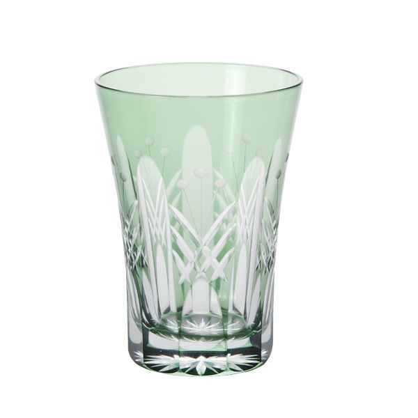 【伝統工芸】田島硝子 江戸切子 映見玉矢来 タンブラー グリーン TG05-15-1G