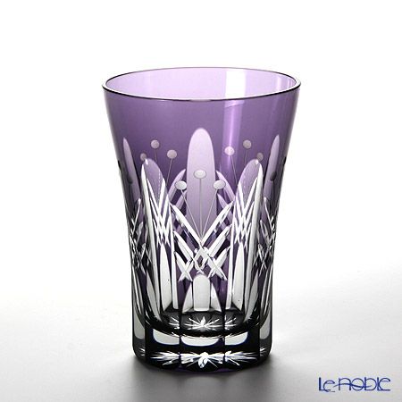 【伝統工芸】田島硝子 江戸切子 映見玉矢来 タンブラー パープル TG05-15-1V