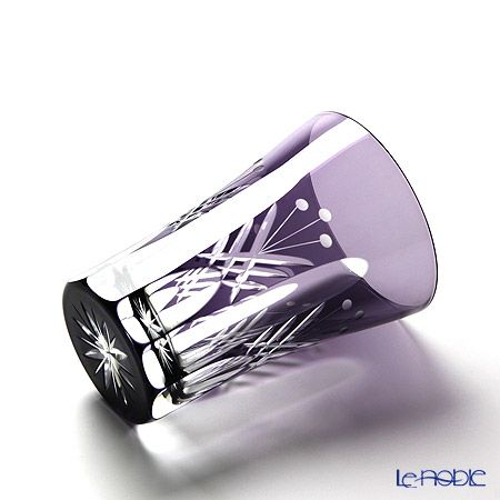 【伝統工芸】田島硝子 江戸切子 映見玉矢来 タンブラー パープル TG05-15-1V