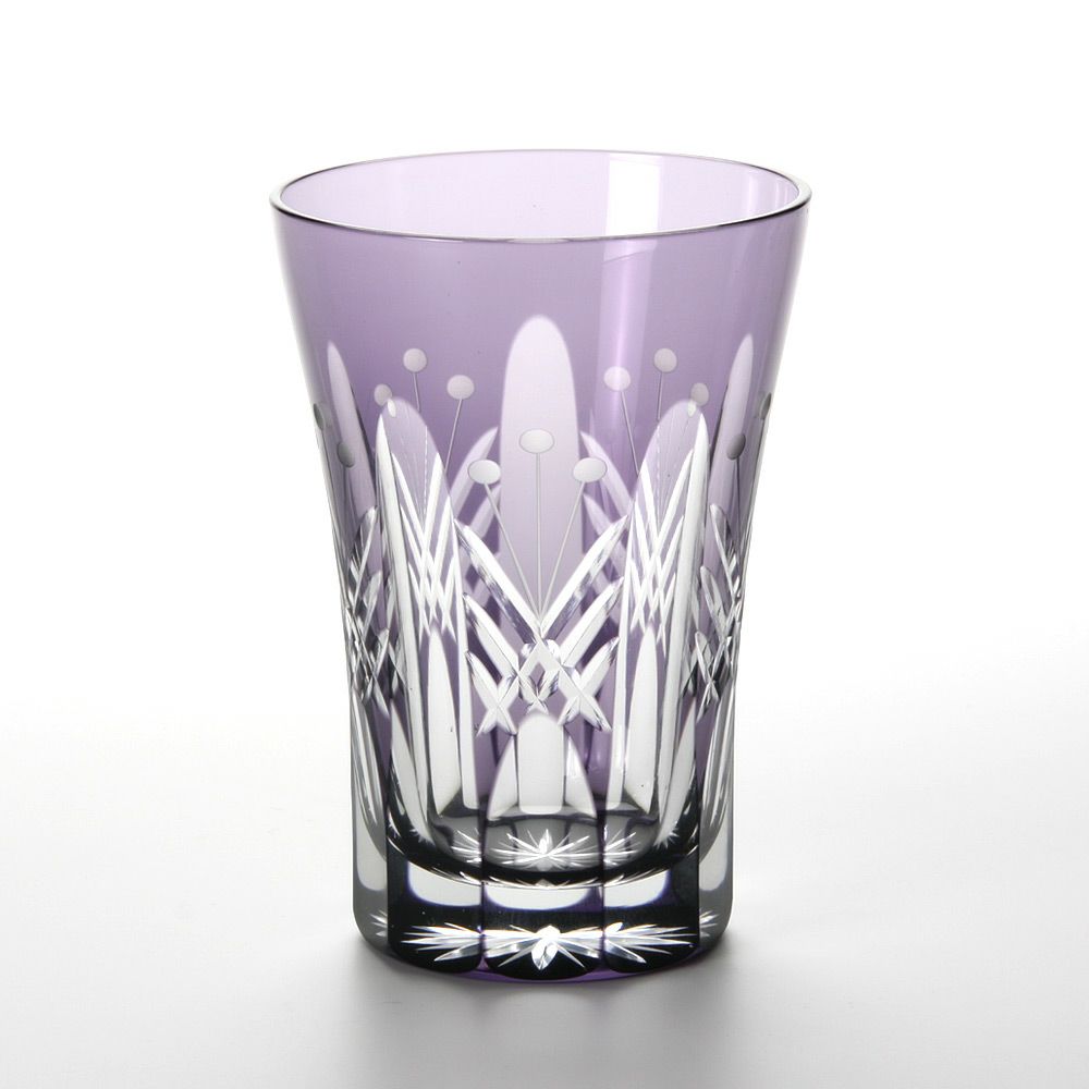 【伝統工芸】田島硝子 江戸切子 映見玉矢来 タンブラー パープル TG05-15-1V