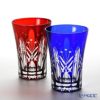 【伝統工芸】田島硝子 江戸切子 映見玉矢来 タンブラー ペア レッド／ルリ（ブルー） TG05-15-2
