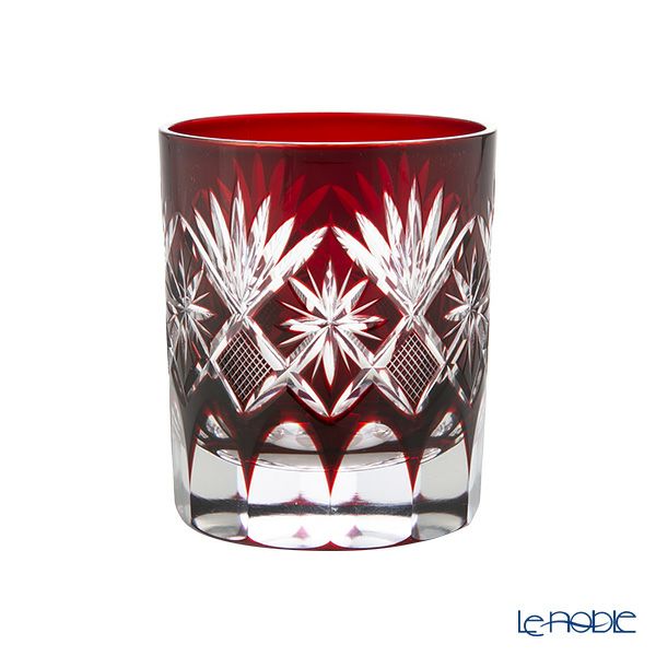 【伝統工芸】田島硝子 江戸切子 星切子 オールド 赤 280ml TG98-103-1R