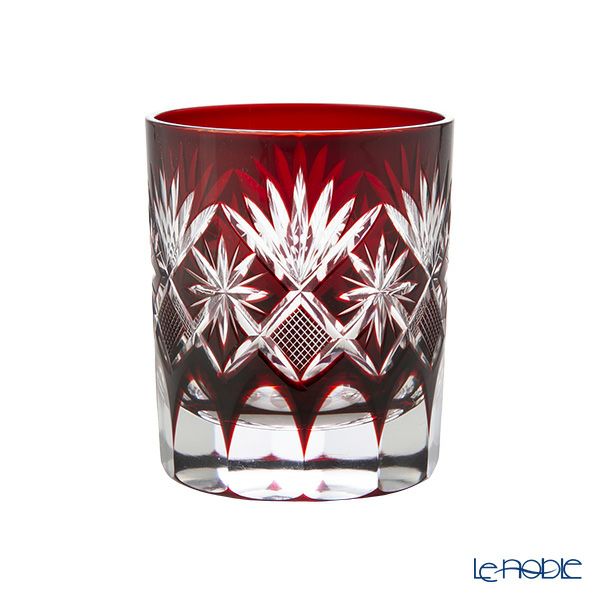 【伝統工芸】田島硝子 江戸切子 星切子 オールド 赤 280ml TG98-103-1R