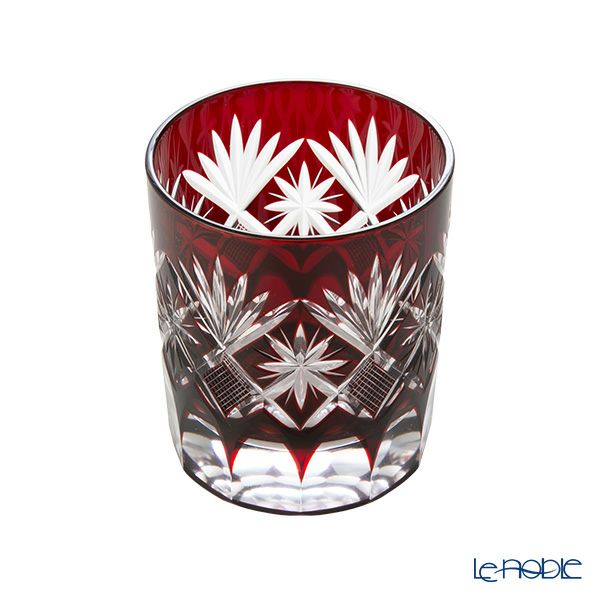 【伝統工芸】田島硝子 江戸切子 星切子 オールド 赤 280ml TG98-103-1R
