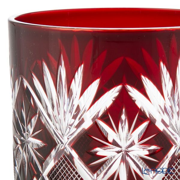 【伝統工芸】田島硝子 江戸切子 星切子 オールド 赤 280ml TG98-103-1R