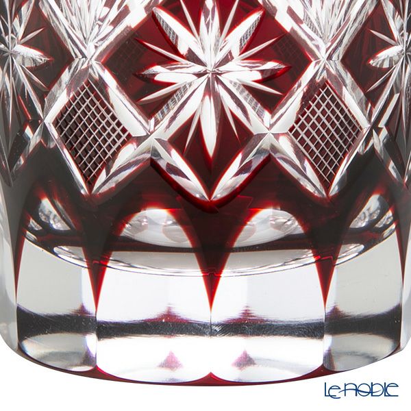 【伝統工芸】田島硝子 江戸切子 星切子 オールド 赤 280ml TG98-103-1R