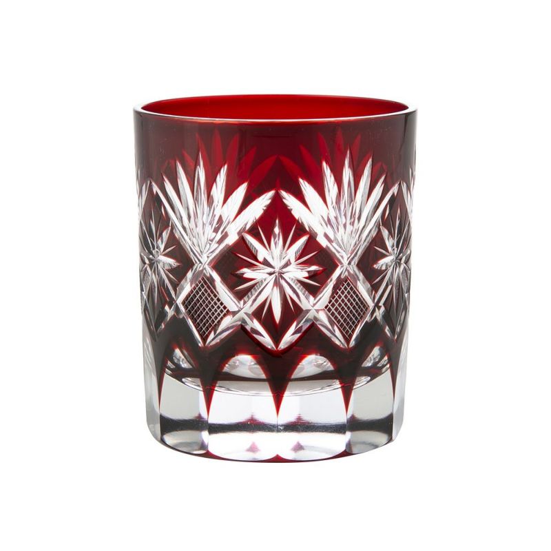【伝統工芸】田島硝子 江戸切子 星切子 オールド 赤 280ml TG98-103-1R
