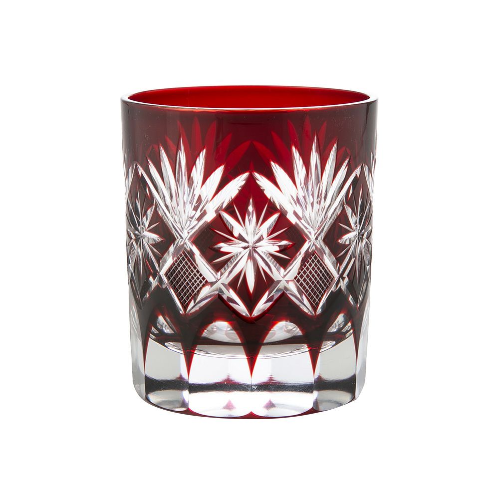 【伝統工芸】田島硝子 江戸切子 星切子 オールド 赤 280ml TG98-103-1R