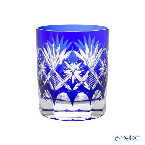 【伝統工芸】田島硝子 江戸切子 星切子 オールド 瑠璃（ブルー） 280ml TG98-103-1B