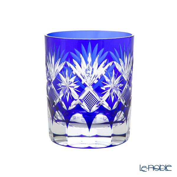 【伝統工芸】田島硝子 江戸切子 星切子 オールド 瑠璃（ブルー） 280ml TG98-103-1B