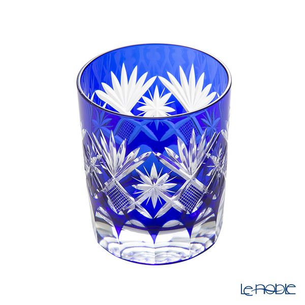 【伝統工芸】田島硝子 江戸切子 星切子 オールド 瑠璃（ブルー） 280ml TG98-103-1B