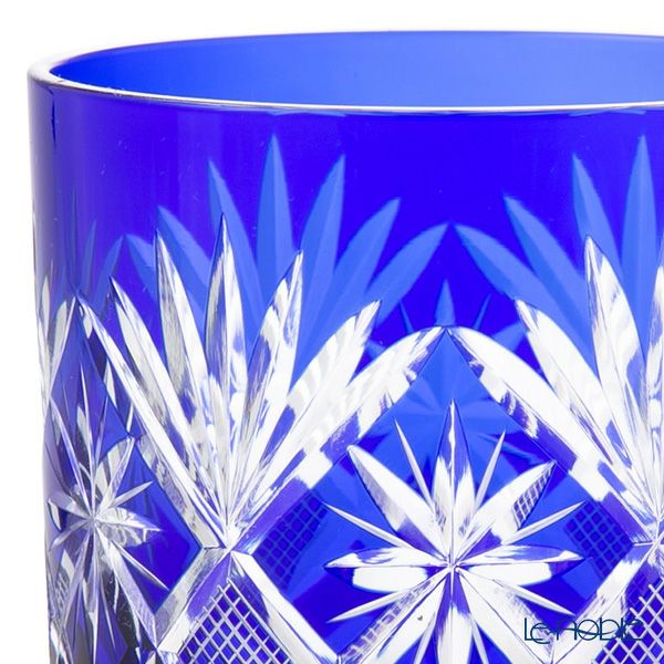 【伝統工芸】田島硝子 江戸切子 星切子 オールド 瑠璃（ブルー） 280ml TG98-103-1B