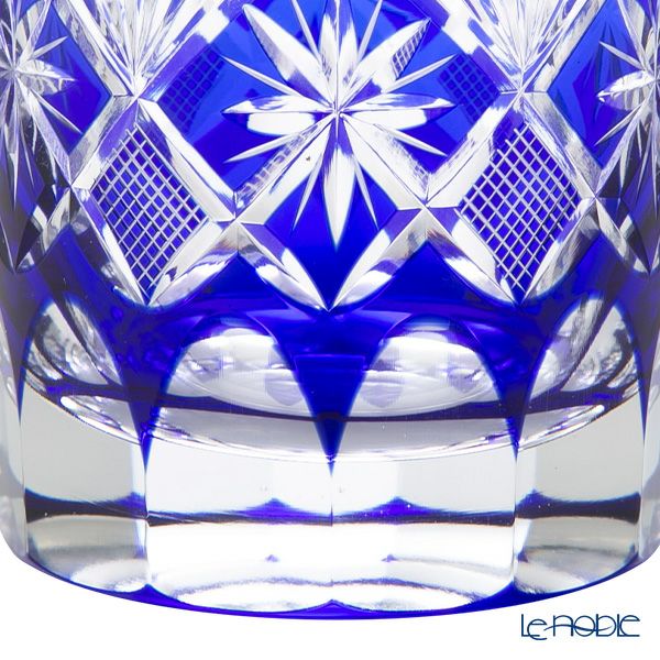 【伝統工芸】田島硝子 江戸切子 星切子 オールド 瑠璃（ブルー） 280ml TG98-103-1B