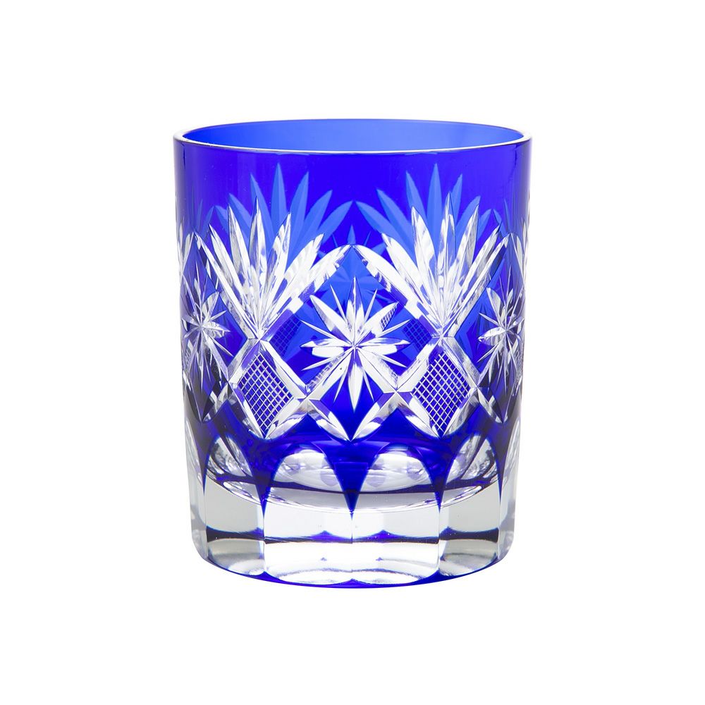 【伝統工芸】田島硝子 江戸切子 星切子 オールド 瑠璃（ブルー） 280ml TG98-103-1B