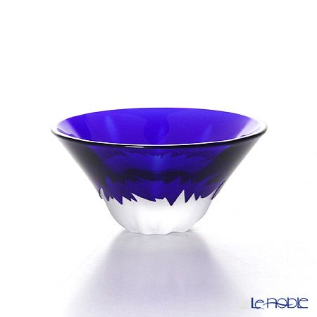 【伝統工芸】田島硝子 富士山祝盃 青富士 TG13-013-1B 木箱入