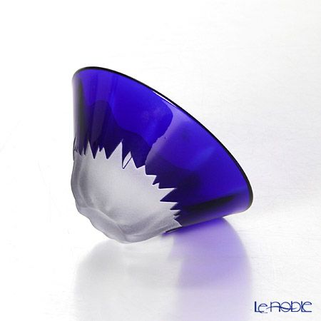 【伝統工芸】田島硝子 富士山祝盃 青富士 TG13-013-1B 木箱入