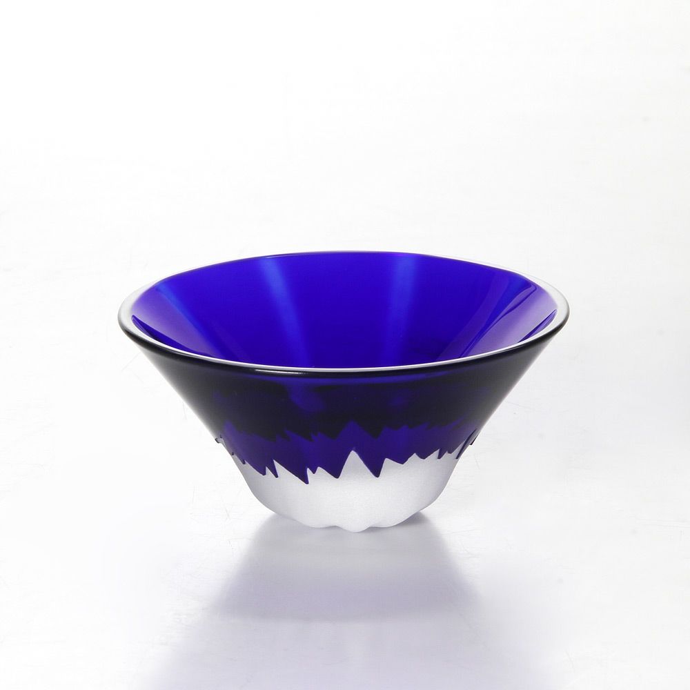 【伝統工芸】田島硝子 富士山祝盃 青富士 TG13-013-1B 木箱入