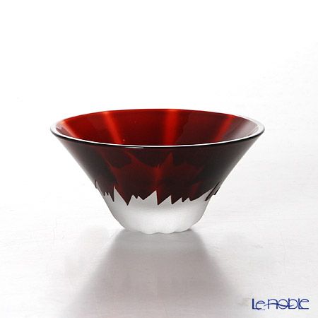 【伝統工芸】田島硝子 富士山祝盃 赤富士 TG13-013-1R 木箱入