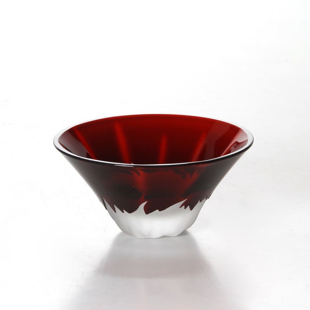 【伝統工芸】田島硝子 富士山祝盃 赤富士 TG13-013-1R 木箱入