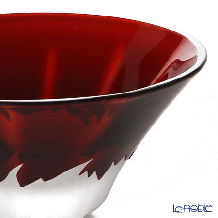 【伝統工芸】田島硝子 富士山祝盃 青赤富士セット ペア TG13-013-2 木箱入