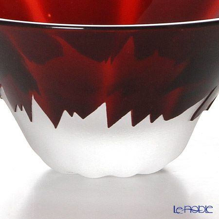 【伝統工芸】田島硝子 富士山祝盃 青赤富士セット ペア TG13-013-2 木箱入