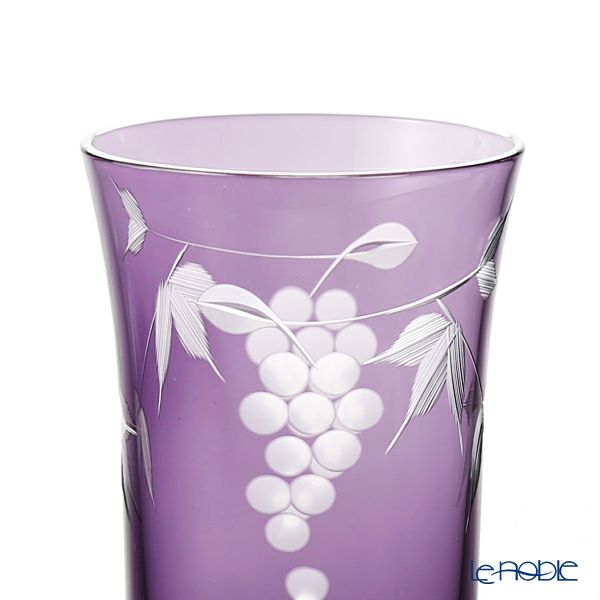 【伝統工芸】田島硝子 江戸切子 葡萄切子 一口ビール 紫 TG98-05-1V 120ml 化粧箱入