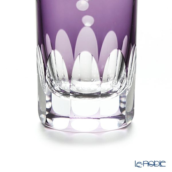 【伝統工芸】田島硝子 江戸切子 葡萄切子 一口ビール 紫 TG98-05-1V 120ml 化粧箱入