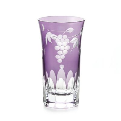 伝統工芸】田島硝子 江戸切子 葡萄切子 一口ビール 紫 TG98-05-1V