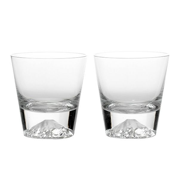 【伝統工芸】田島硝子 富士山グラス ロックグラス 270ml TG15-015-2R ペア【木箱入】