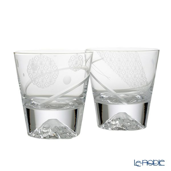 【伝統工芸】田島硝子 富士山プレミアムグラス ロックグラス 270ml 颯 はやて ＆ 灯 あかり ペア TG20-015-RP12