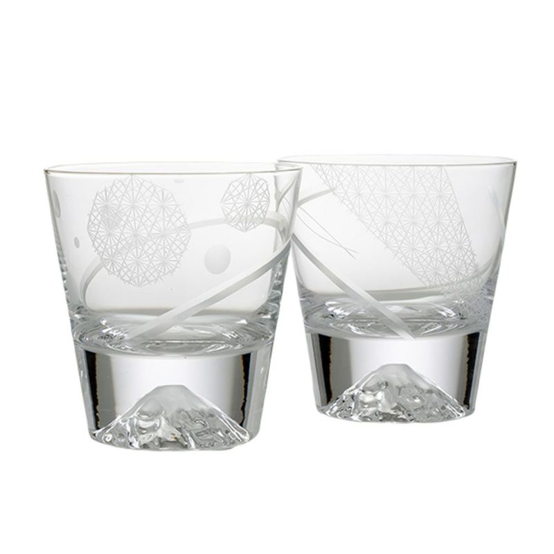 【伝統工芸】田島硝子 富士山プレミアムグラス ロックグラス 270ml 颯 はやて ＆ 灯 あかり ペア TG20-015-RP12