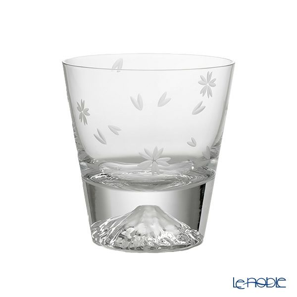 【伝統工芸】田島硝子 富士山グラス ロックグラス 270ml 桜切子 桜風呂敷包み TG16-015-RS