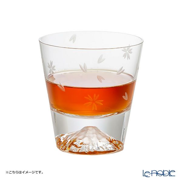 【伝統工芸】田島硝子 富士山グラス ロックグラス 270ml 桜切子 桜風呂敷包み TG16-015-RS