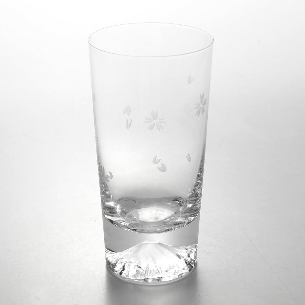 【伝統工芸】田島硝子 富士山グラス タンブラー 400ml 桜切子 TG16-015-TS