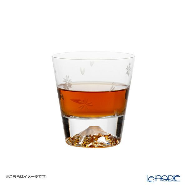 【伝統工芸】田島硝子 富士山グラス 桜切子 ロックグラス 270ml TG16-015-2RS ペア【木箱入】