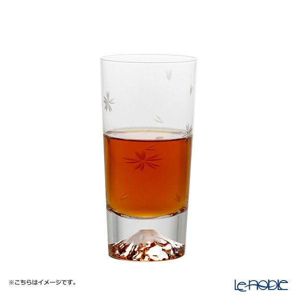 【伝統工芸】田島硝子 富士山グラス 桜切子 タンブラー 400ml TG16-015-2TS ペア【木箱入】